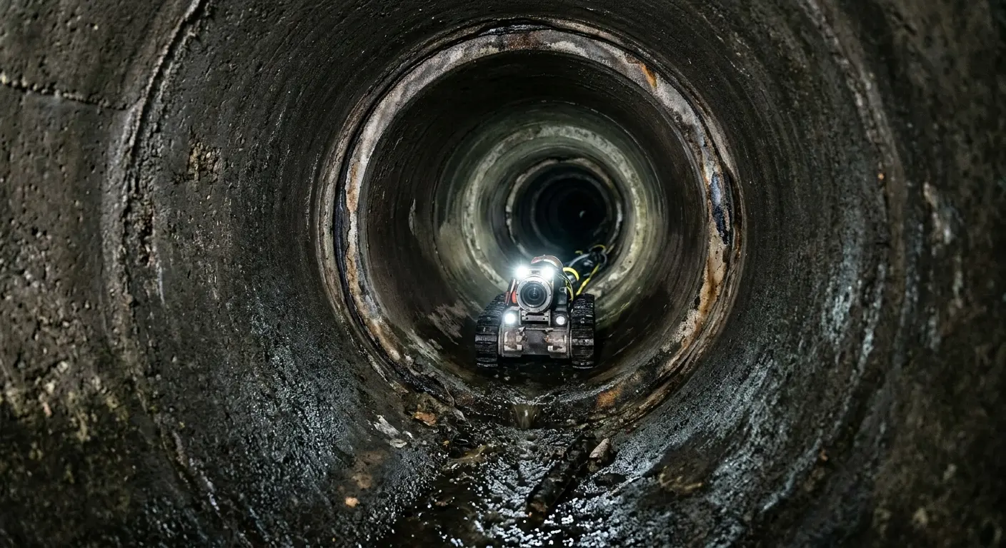 Robotic sewer camera inspecting pipe interior for Sewer Line Repair in Beacon